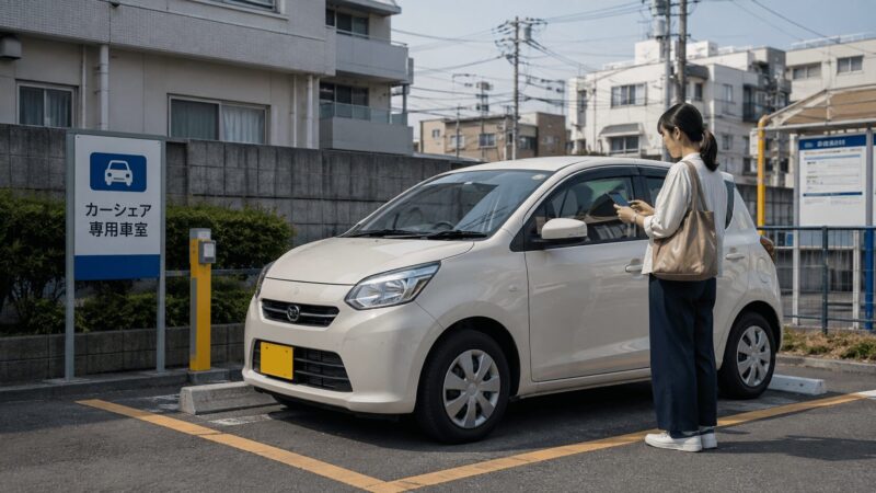 カーシェアを利用する女性