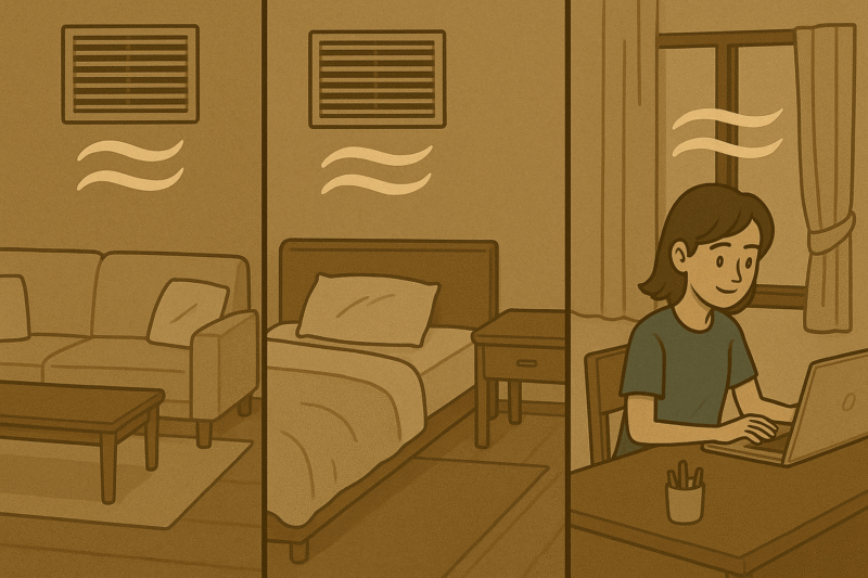 部屋の換気(寝室・リビング・在宅ワーク)画像