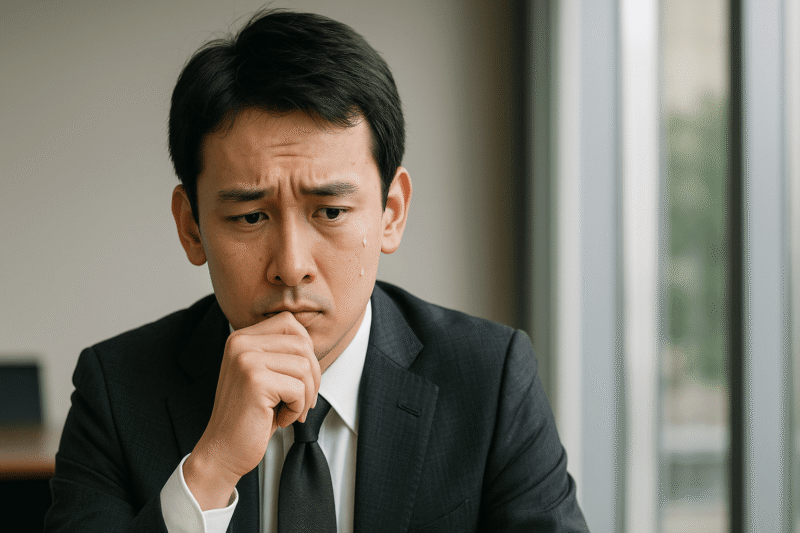 退職代行を使うか悩んでいる男性