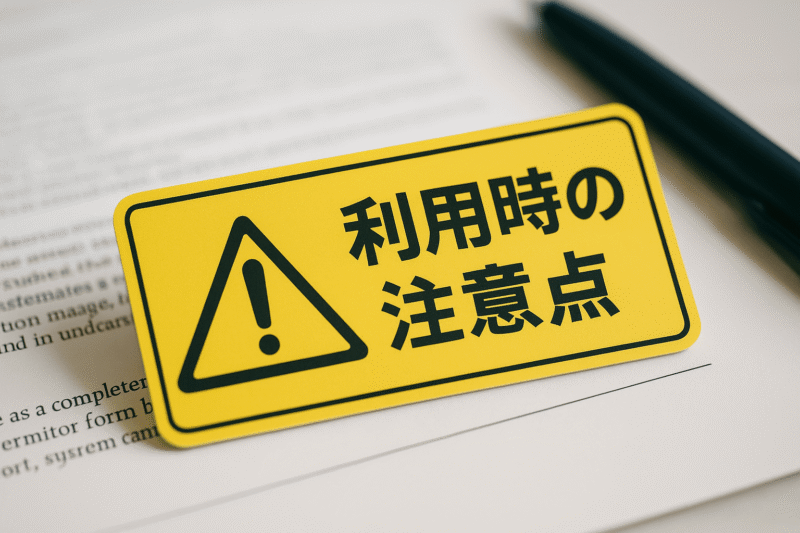 利用時の注意点の画像