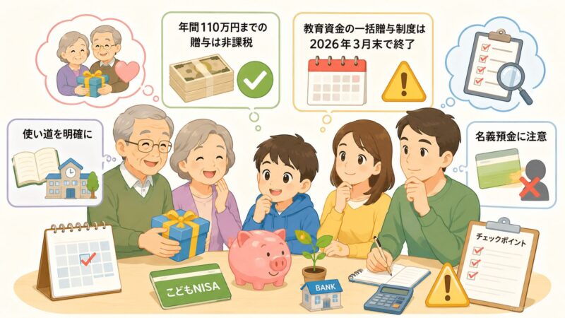 【こどもNISA】祖父母からの資金援助と組み合わせるときの注意点